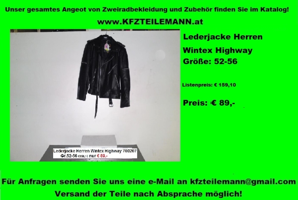 Lederjacke Herren Wintex Highway 700207 GR52-56